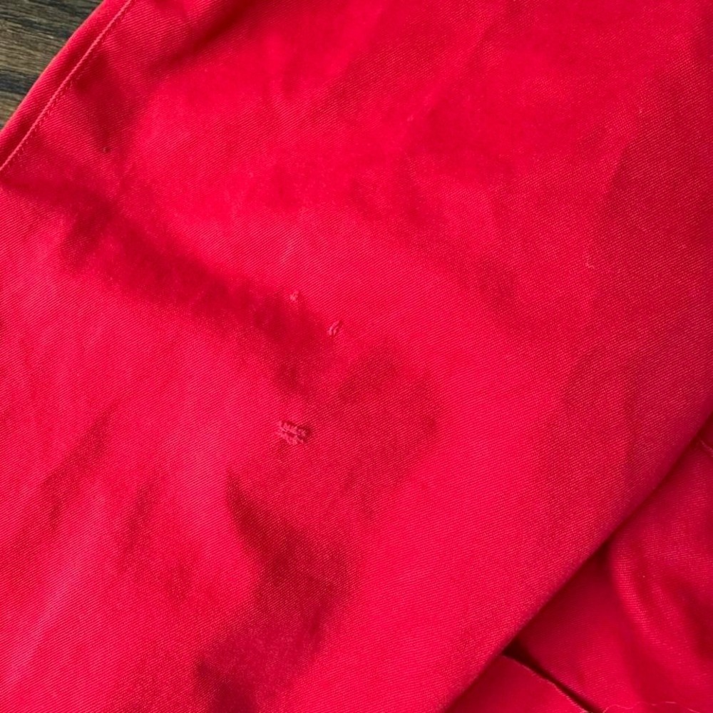 Vintage red car coat with plaid lining - Picture 5 of 8